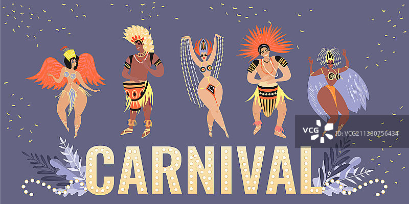 带有滑稽人物的嘉年华banner图片素材