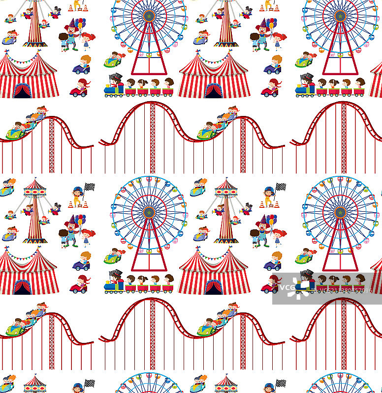 儿童和滚筒无缝背景设计图片素材