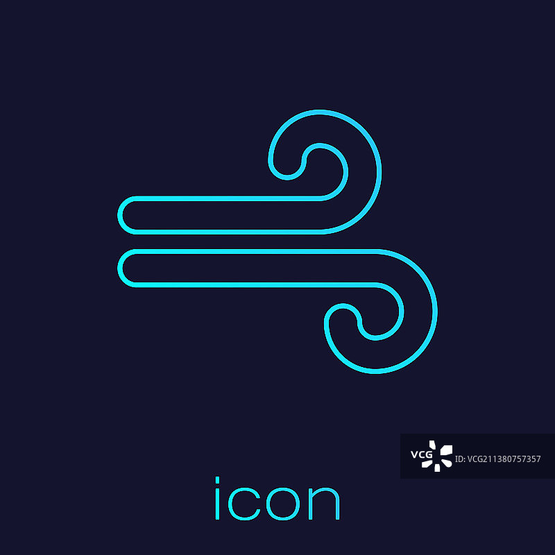 绿松石色风线条图标图片素材