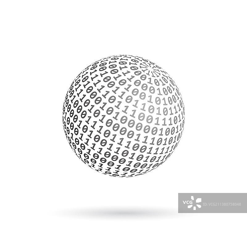 地球二进制代码抽象科技球体图片素材
