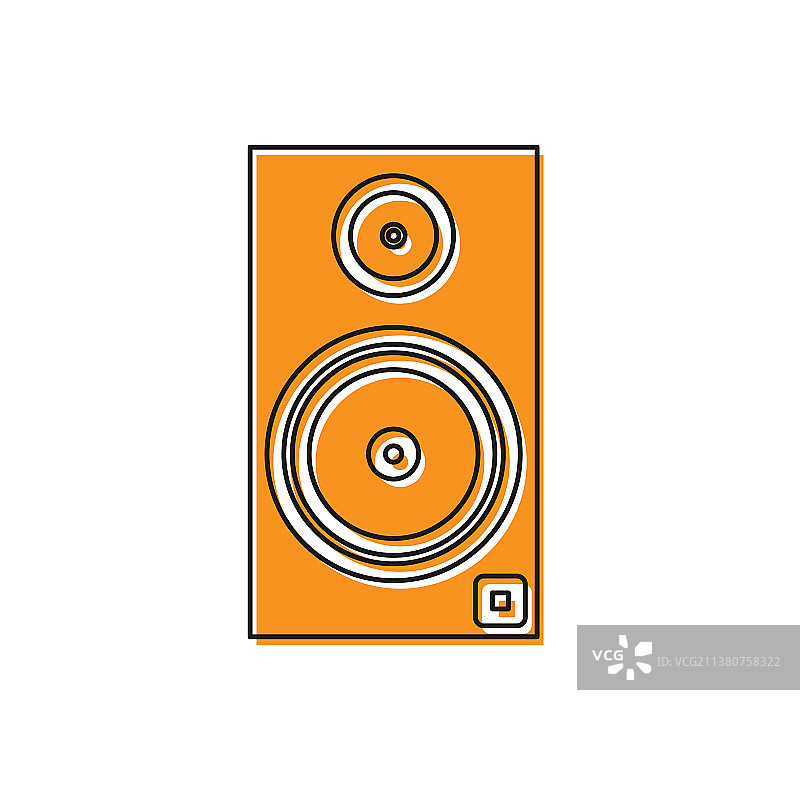 白色背景橙色立体音响图标图片素材