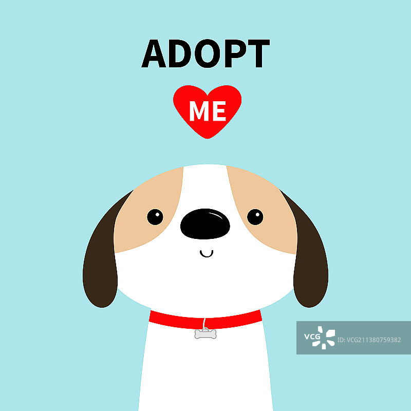 领养我狗脸头像红色项圈白色小狗图片素材