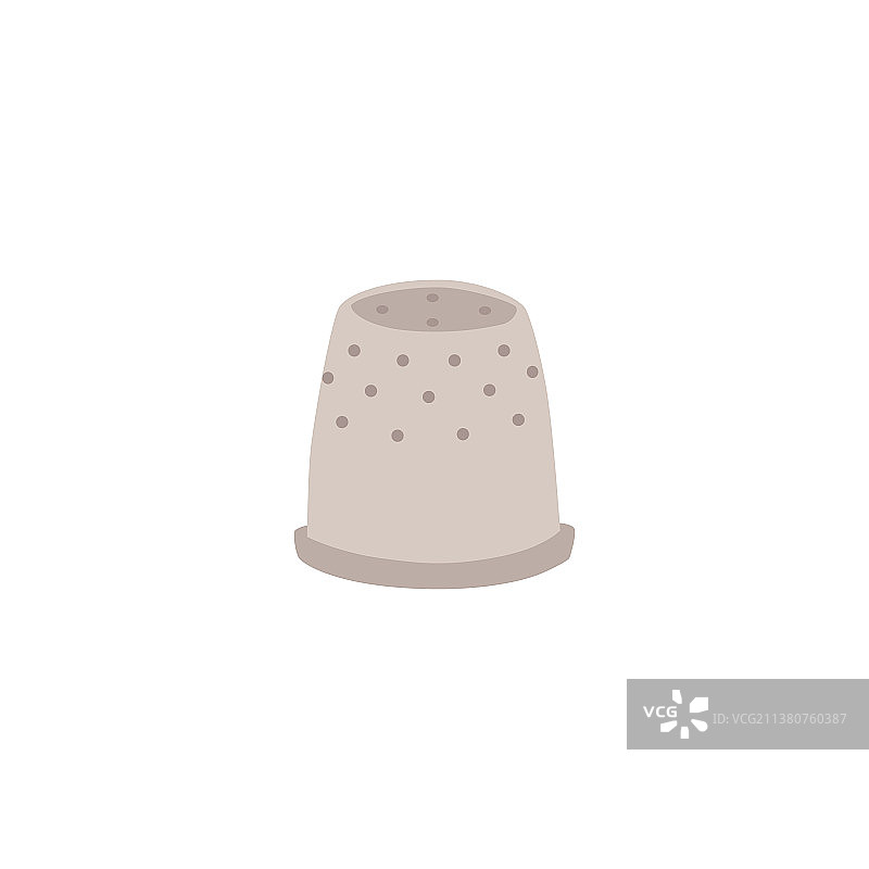 缝纫和工艺工具：钢制顶针图标图片素材