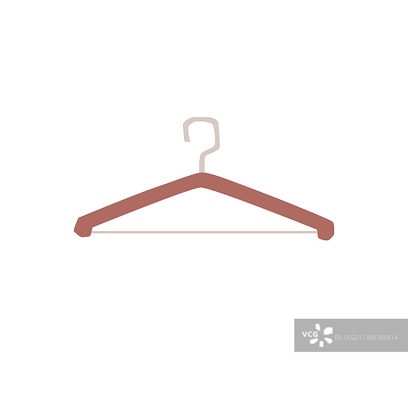 带挂钩的空木制衣架扁平图标图片素材