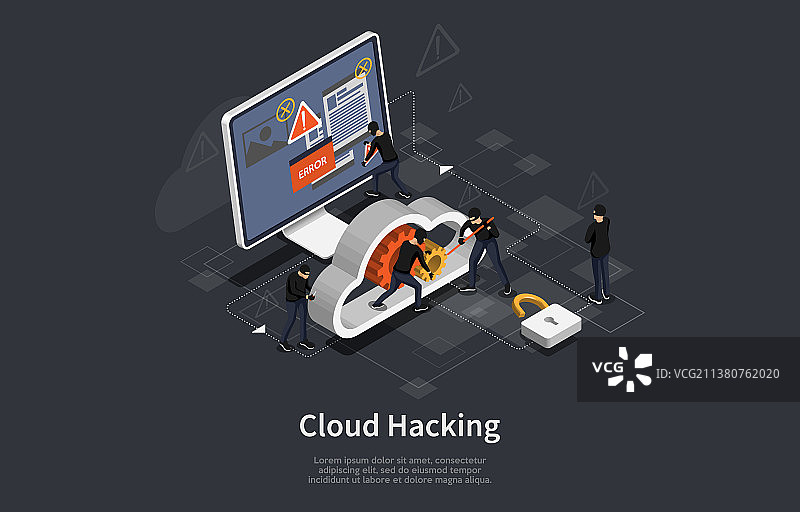 2.5D黑客活动概念信息图图片素材