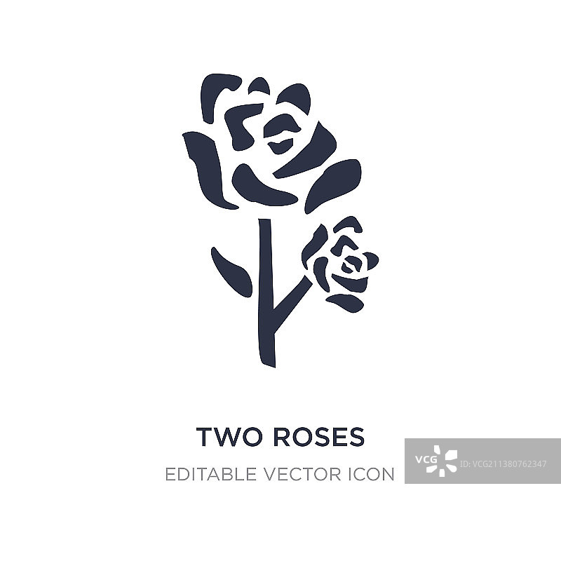 白色背景上的两朵玫瑰图标图片素材