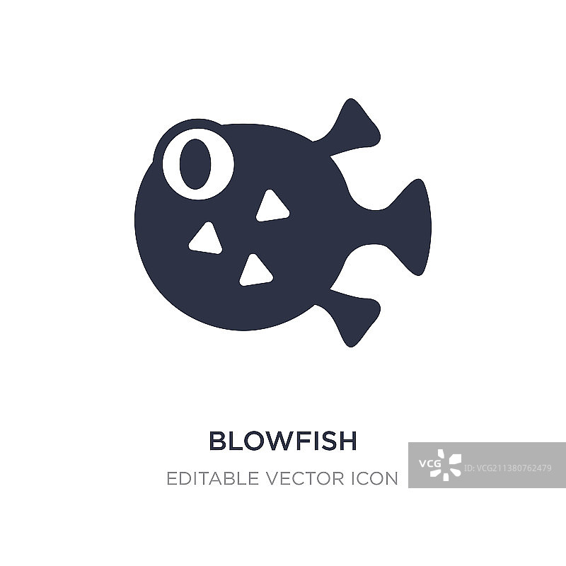 白色背景上的河豚图标图片素材