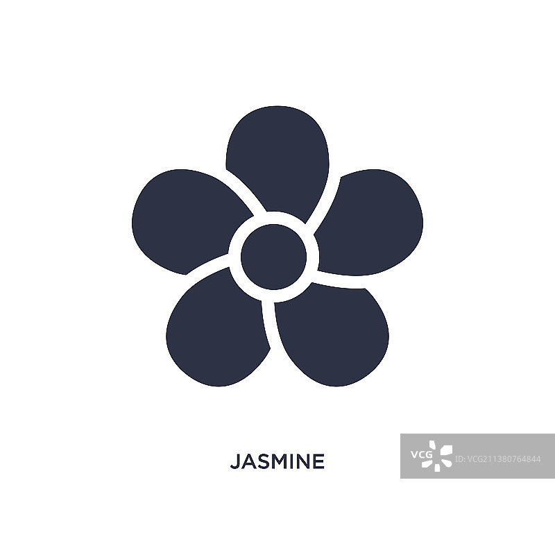 白色背景上的茉莉花图标简约元素图片素材