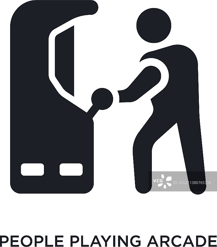 玩街机游戏的群众，简约图标图片素材