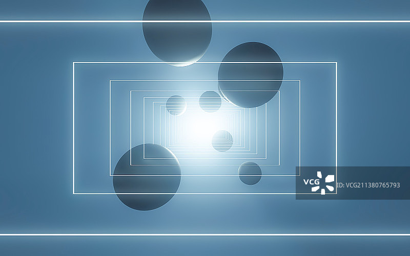 元宇宙,人造空间漂浮的球体图片素材