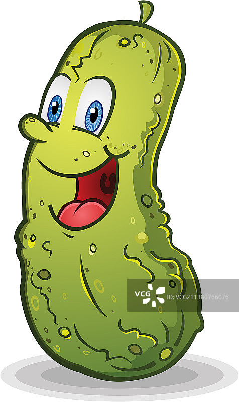 微笑的泡菜卡通人物图片素材