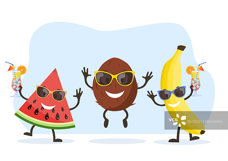 可爱有趣的椰子角色图片素材