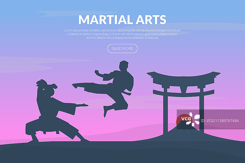 亚洲武术家横幅模板图片素材