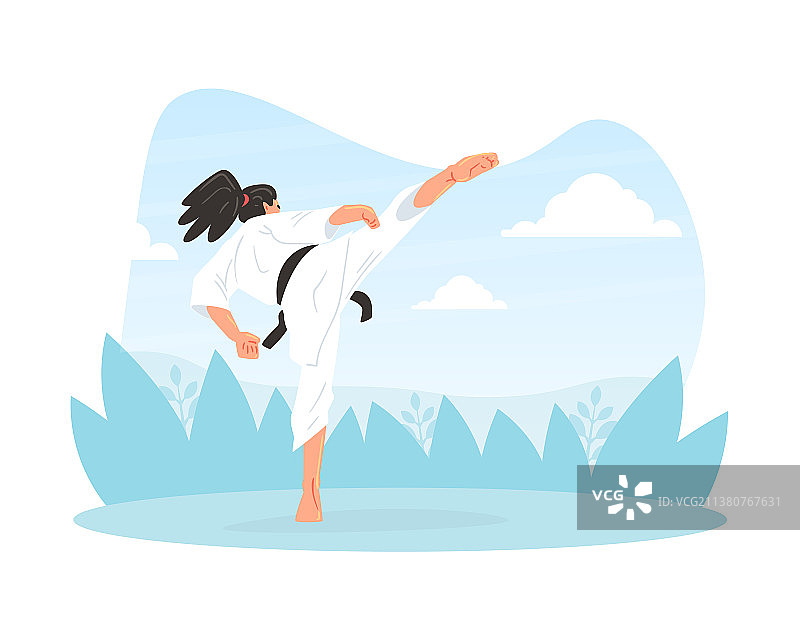 男人武术格斗家角色身穿白色服装图片素材