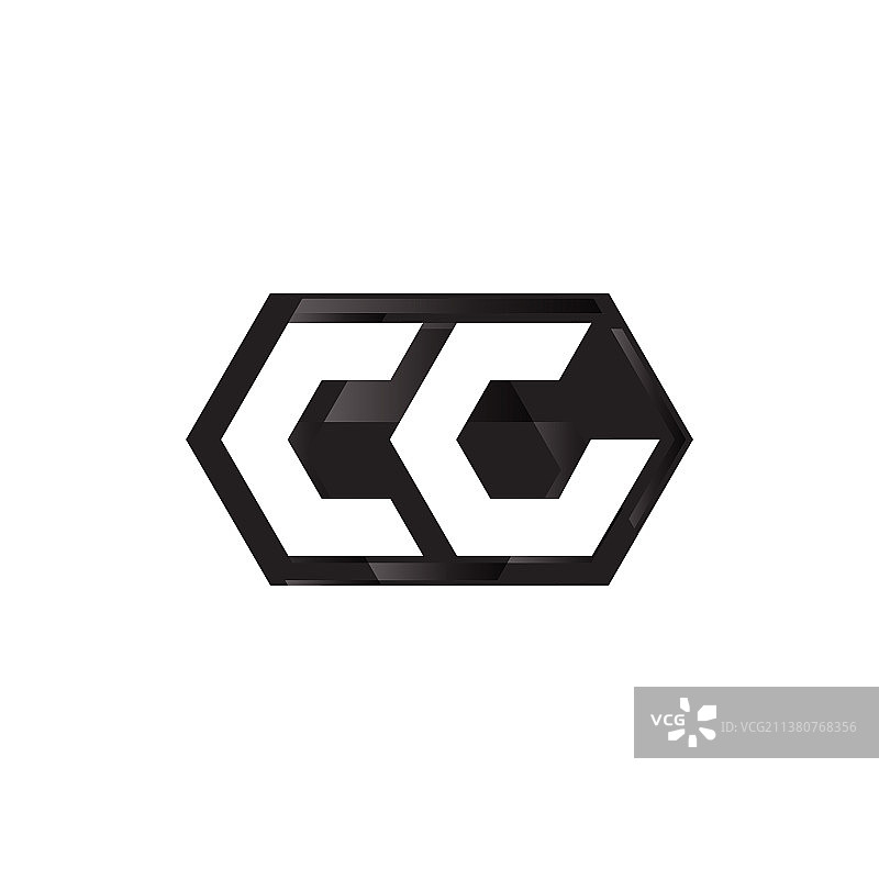 字母C 六边形设计图片素材