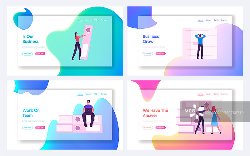 办公室职员在繁忙的一天工作网站图片素材