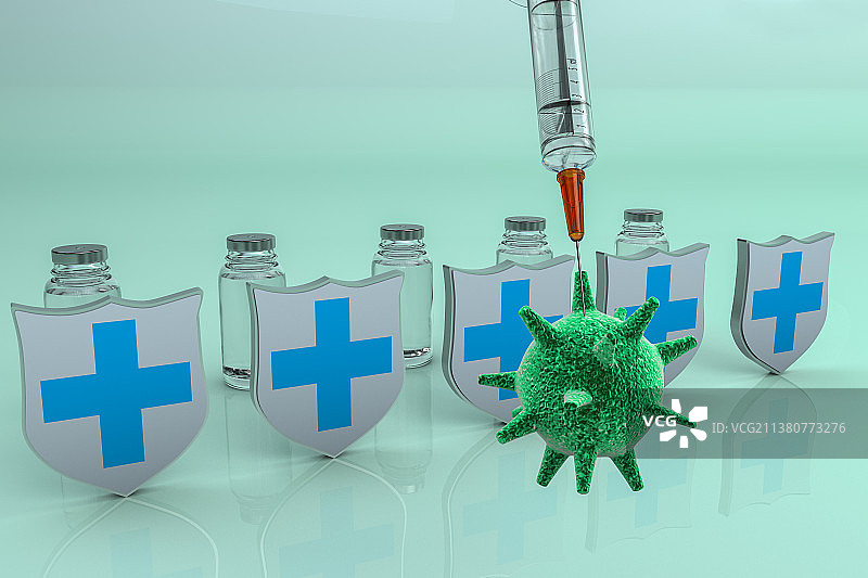 3D渲染的新冠疫苗概念图图片素材