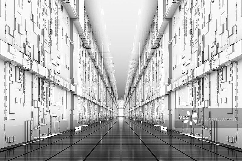 3D现代城市建筑内部空间图片素材