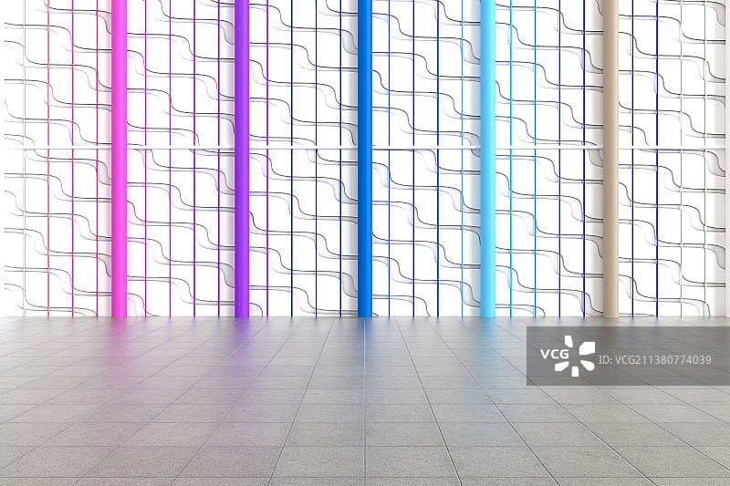 3D白色抽象几何空间背景图片素材