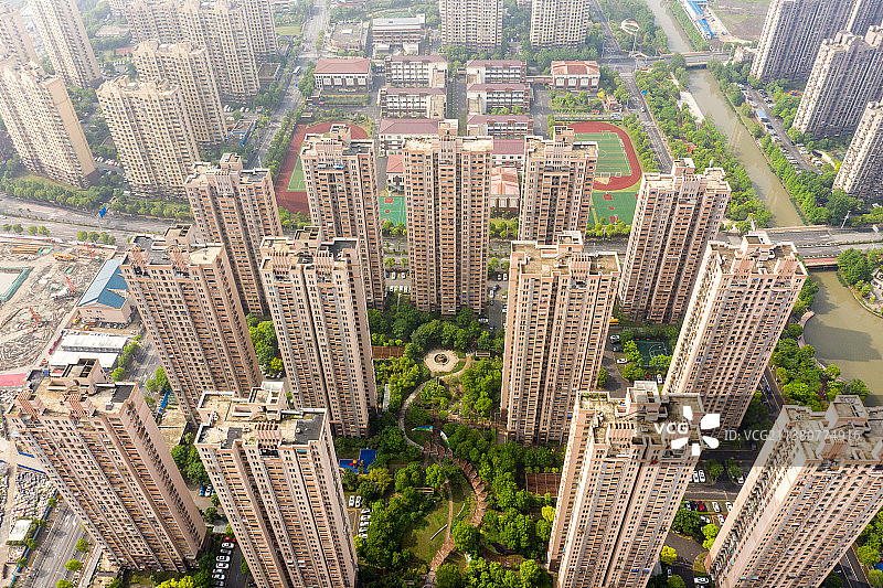 航拍上海高楼小区图片素材