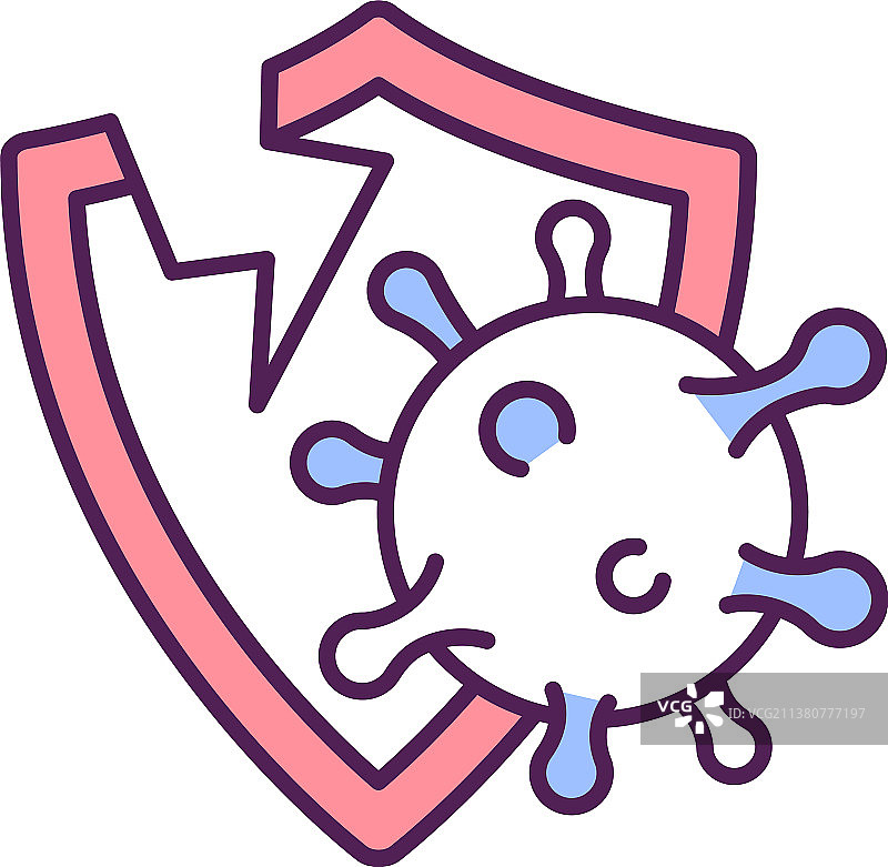 破坏免疫系统的病毒RGB颜色图标图片素材