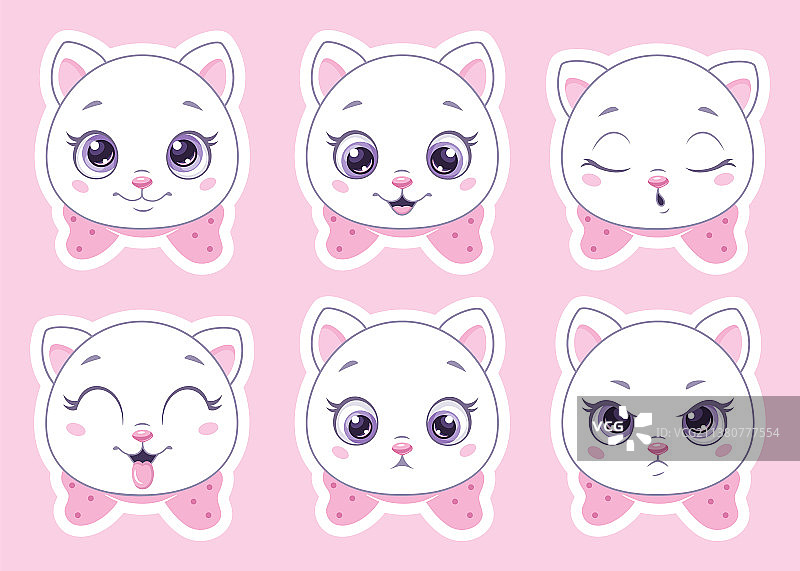 可爱卡通猫咪表情符号合集图片素材
