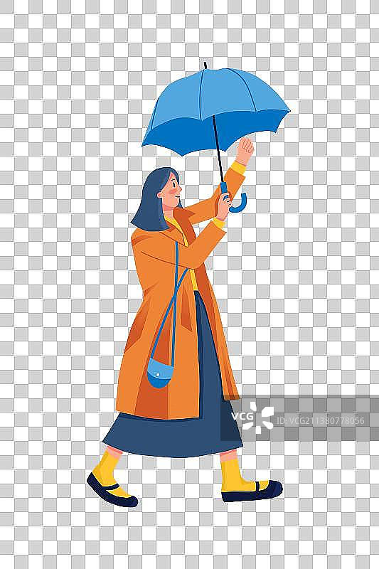 手撑着雨伞的少女图片素材