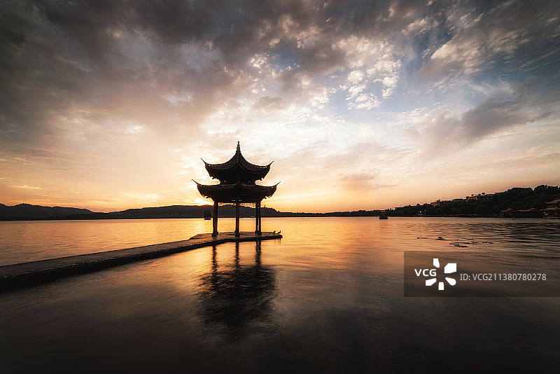 杭州西湖集贤亭风光图片素材