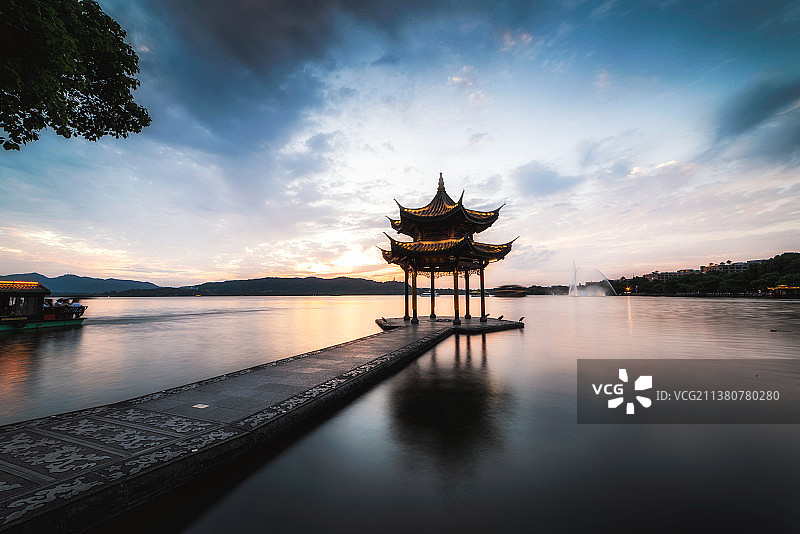 杭州西湖集贤亭风光图片素材