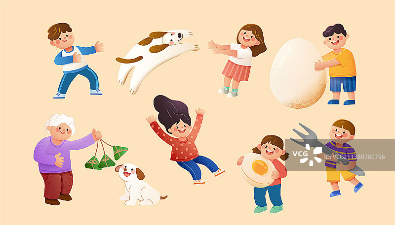 端午节人物插画素材图片素材