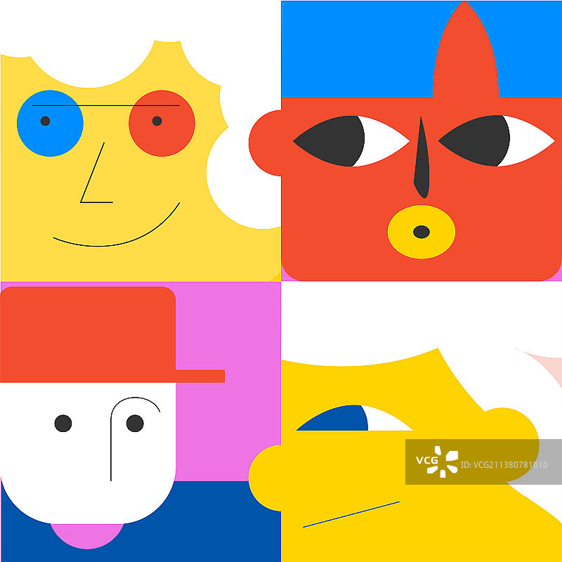 拼图人物头像图片素材