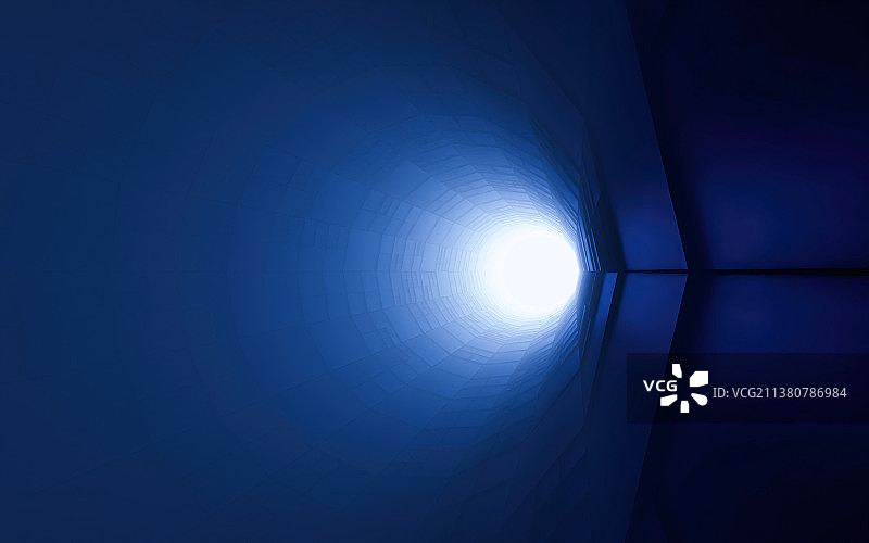 科技感3D渲染圆形隧道通道内部图片素材