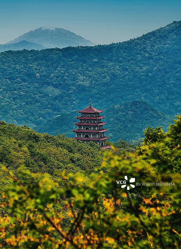 老山林间古塔图片素材