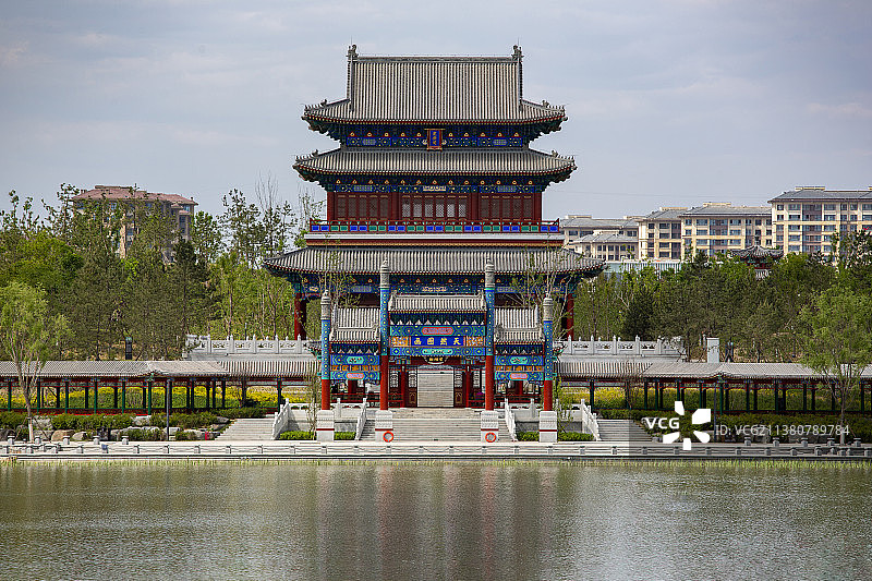 雄安新区容东安置区金湖公园定安阁图片素材