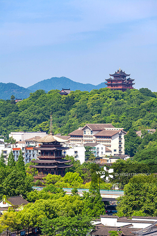 杭州城南吴山城隍阁和望仙阁图片素材