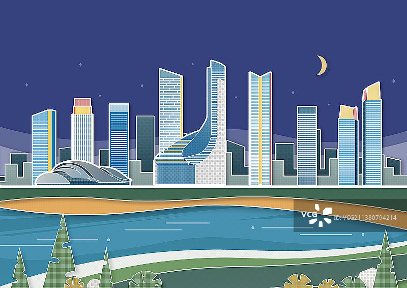 安徽省合肥市天鹅湖地标建筑图片素材