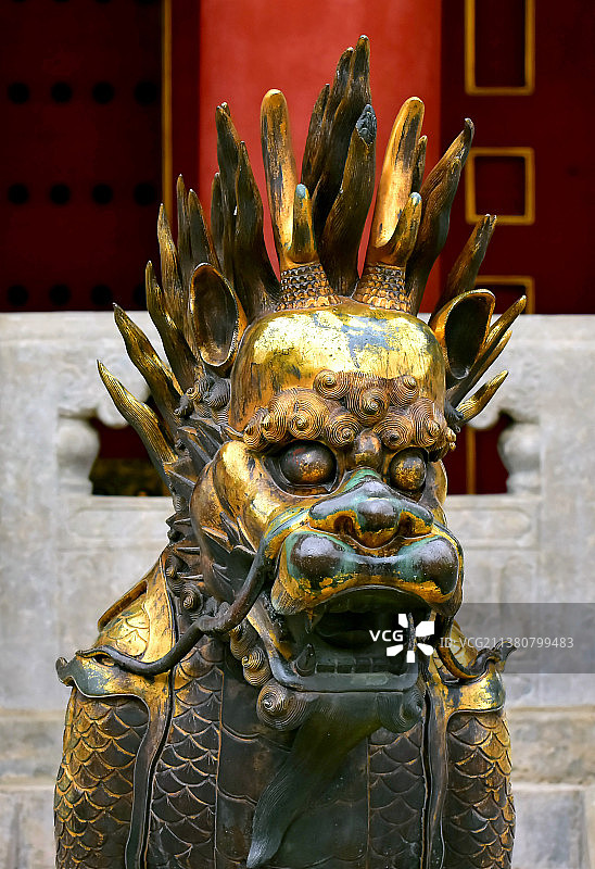 慈宁宫铜麒麟图片素材