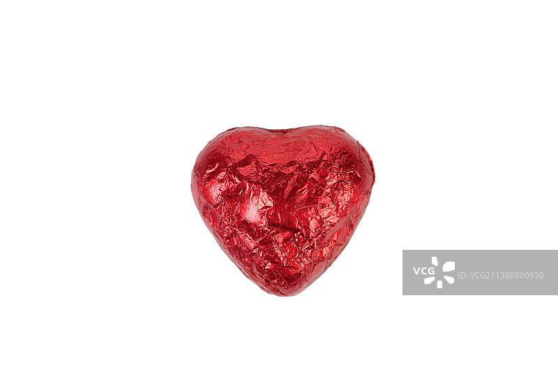 红色锡箔纸包裹的巧克力心形糖果，摩尔多瓦图片素材