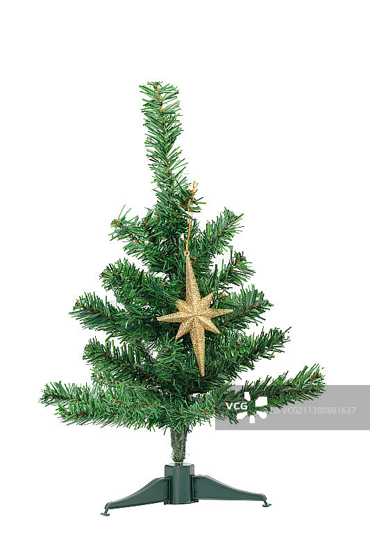带金色星星的人造圣诞树，摩尔多瓦图片素材