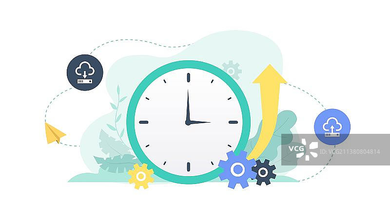 科技插画生活提速图片素材