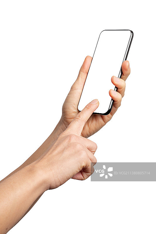 带白色屏幕的无边框智能手机样机图片素材