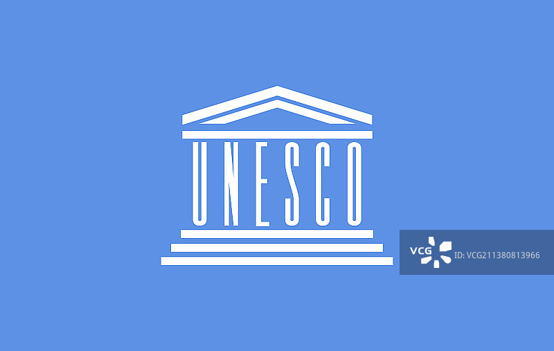 风格化的联合国教科文组织旗帜图片素材