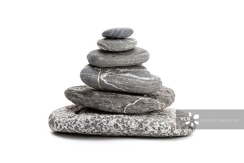 白色背景下的平衡石图片素材