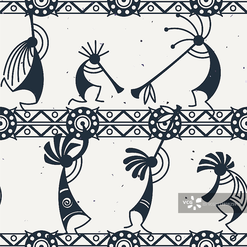 手绘科科佩利无缝图案图片素材