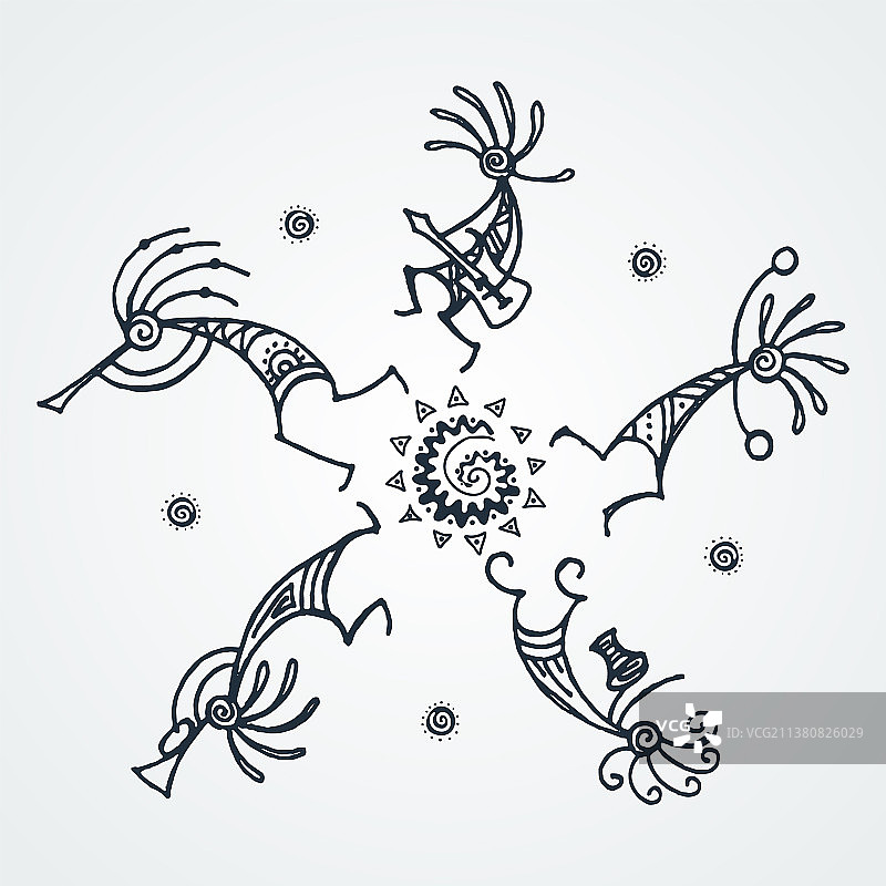 手绘科科佩利圈风格化神话图片素材