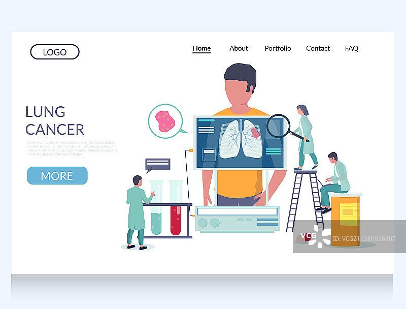 肺癌网站着陆页设计图片素材
