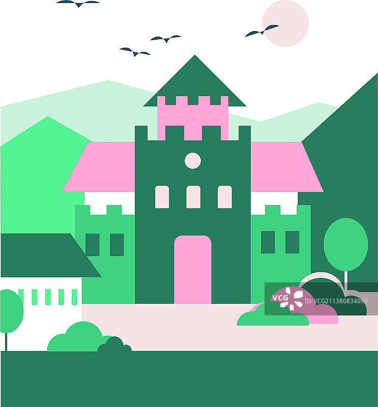 乡村别墅风光图片素材