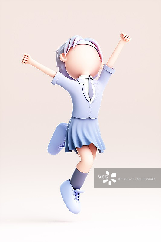 3D渲染的可爱女孩图片素材