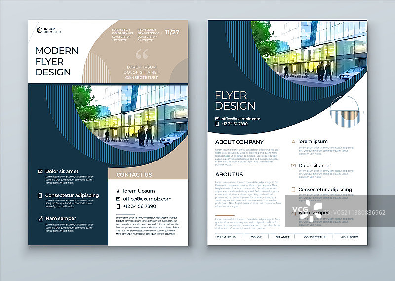 极简几何设计的现代宣传单图片素材