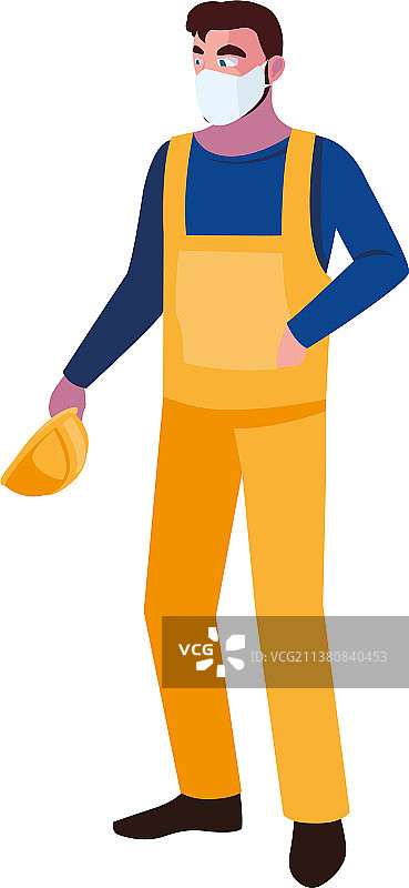 工业操作员在工作中佩戴口罩图片素材